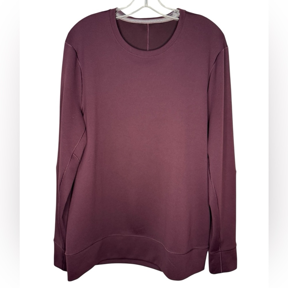 Lululemon Shift Stitch Crew Mens Large Arctic Plum Waffle Knit Sweatshirt